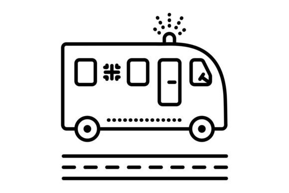 Ambulance Black Line Icon: A Versatile Symbol for Emergency Medical Design