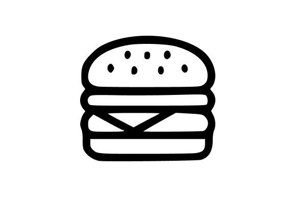 Classic Burger Outline Vector for Bold Design
