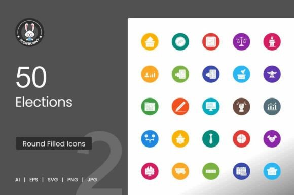 Elections Round Filled Icons: Visualizing Democracy in Modern Design