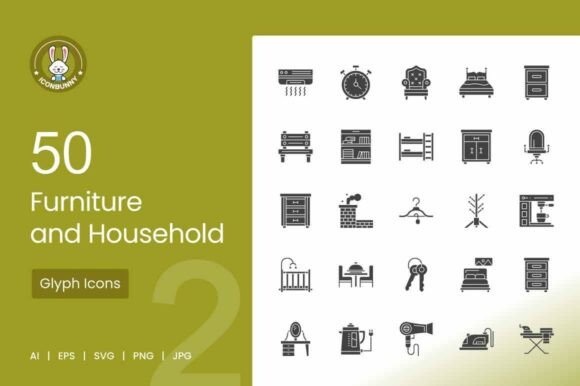 Furniture Household Glyph Icons for Every Project