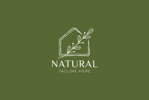 House Nature Decor Logo Linear Concept