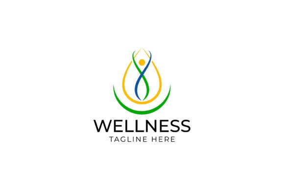 Logo Wellness Health Body and Nature: Revitalize Your Corporate Image with Abstract Silhouette Design
