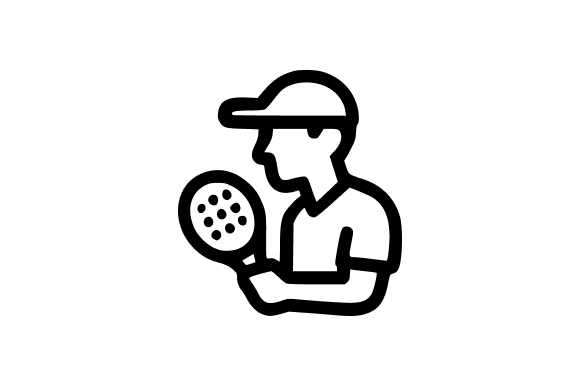 Padel Player with Racket Outline Design: A Versatile Visual Asset