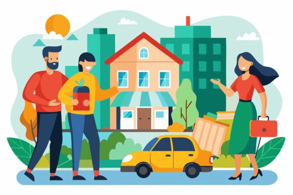 Rental Service Vector Art