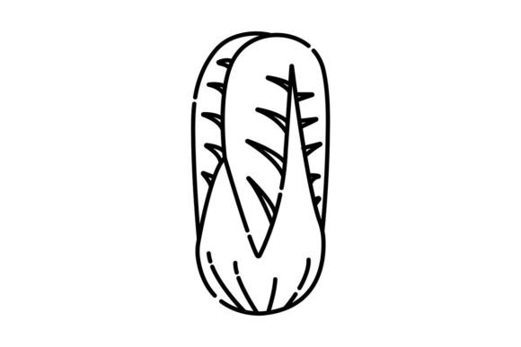 Simple Beauty of Chinese Cabbage Black Line Illustration