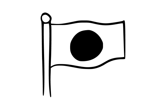 Simple Black Outline Japanese Flag: A Versatile Design Asset