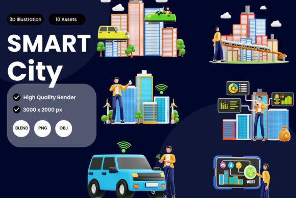 Smart City 3D Illustration Pack