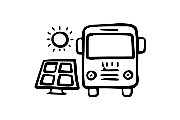 Solar Powered Bus Visual Asset for Modern Creatives