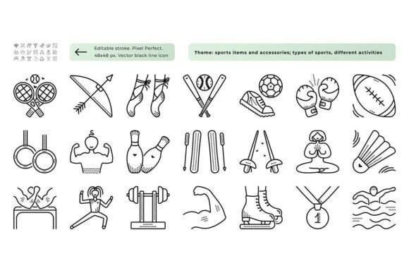 Types of Sports, Icon Set
